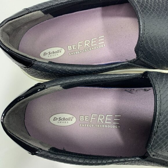 Dr Scholl's Nova Low Top Slip On Sneakers In Black Faux Leather Blend Sz 8.5 IOB - Picture 8 of 12